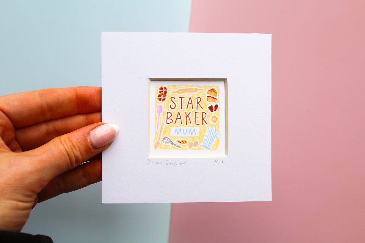 Star Baker Personalised Name Mini Art Print