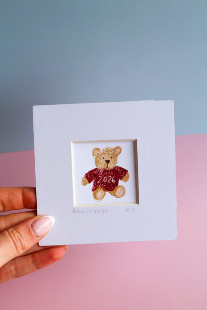 Born in 2026 Bear Mini Art Print