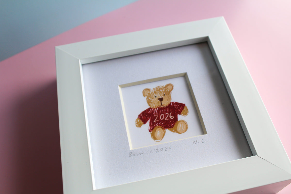 Born in 2026 Bear Mini Art Print