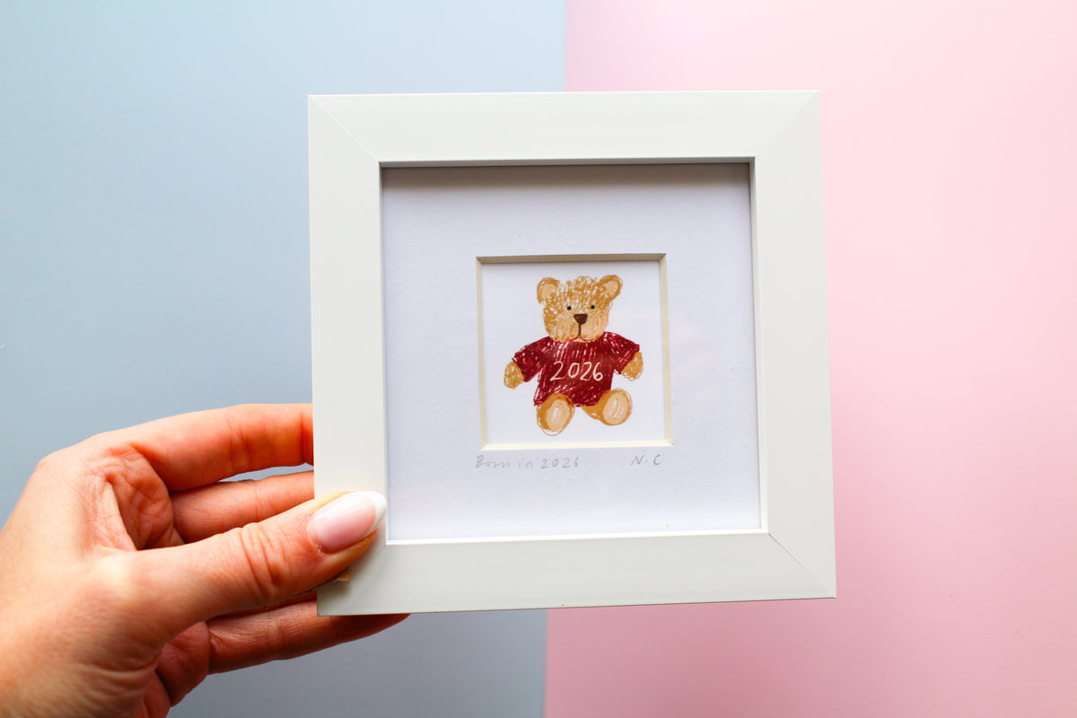 Born in 2026 Bear Mini Art Print