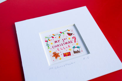 'My 1st Christmas' Personalised Name Mini Art Print