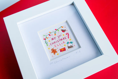 'My 1st Christmas' Personalised Name Mini Art Print