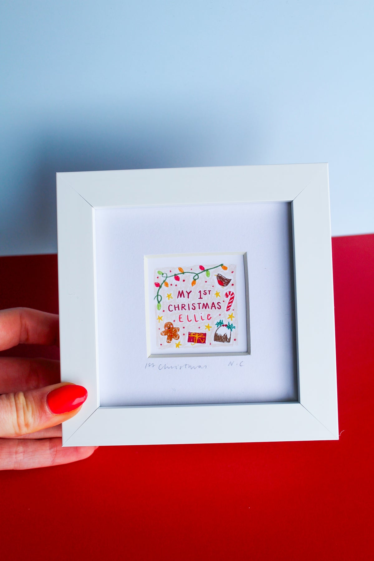 'My 1st Christmas' Personalised Name Mini Art Print