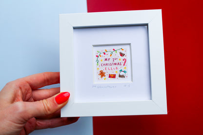 'My 1st Christmas' Personalised Name Mini Art Print