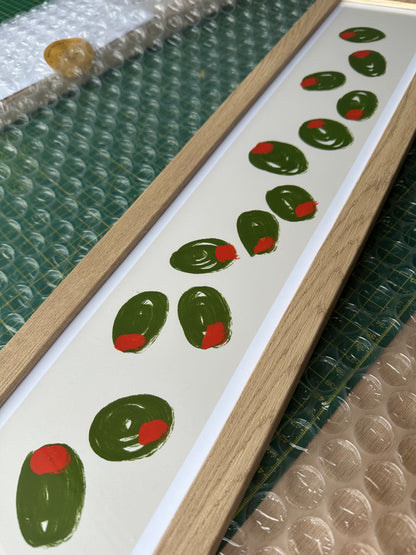 Olives Panoramic Art Print / 60 cm x 12 cm