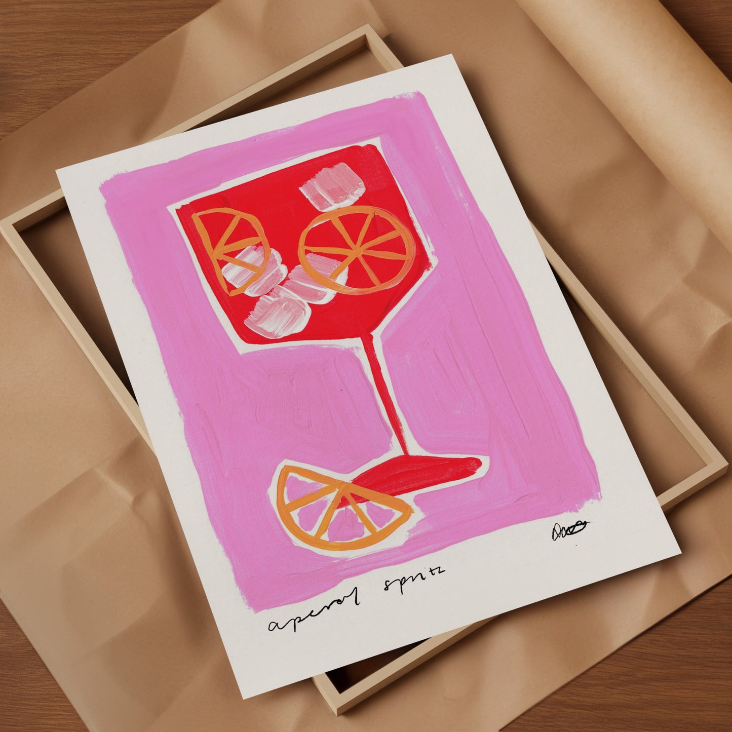 Aperol Spritz Pink Art Print