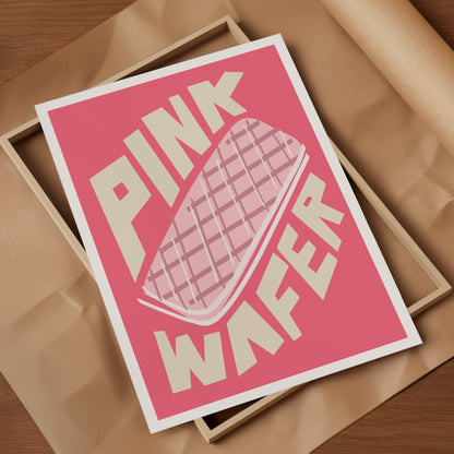 Pink Wafer Biscuit Art Print