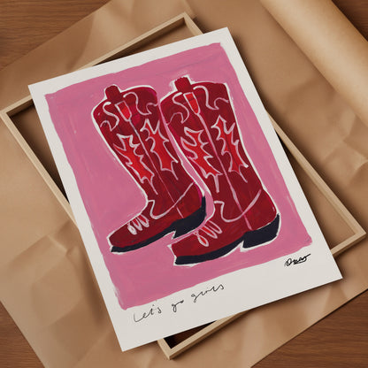 Cowboy Boots Art Print