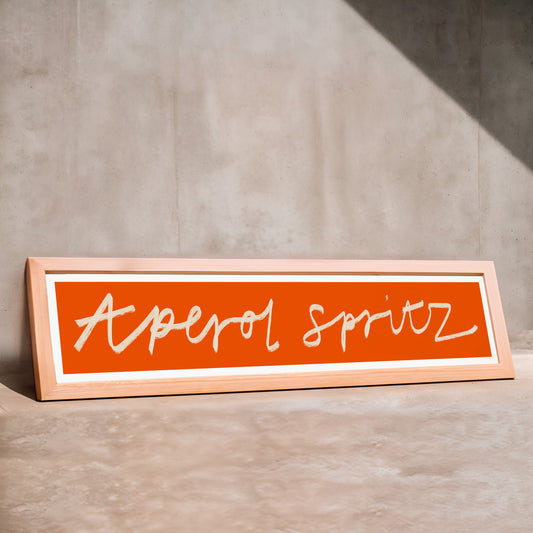 Aperol Spritz Panoramic Art Print / Framed or Unframed / 60 cm x 12 cm