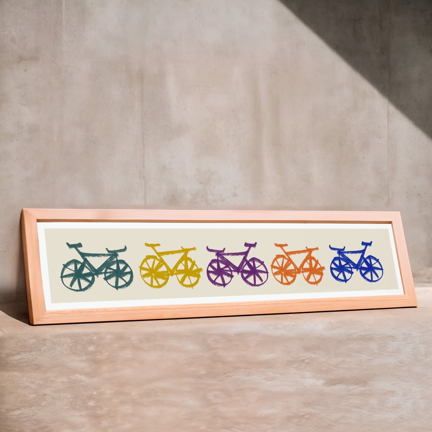 Bicycle Panoramic Art Print / Framed or Unframed /  60 cm x 12 cm