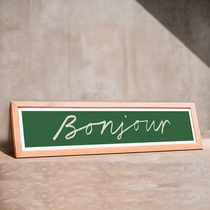 Bonjour Panoramic Art Print / 60 cm x 12 cm