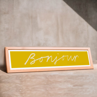 Bonjour Panoramic Art Print / 60 cm x 12 cm