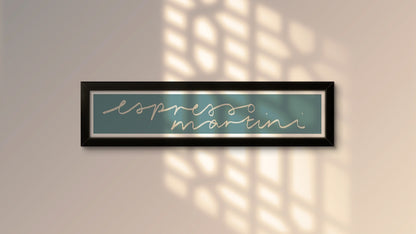 Espresso Martini Panoramic Art Print / Framed or Unframed /  60 cm x 12 cm