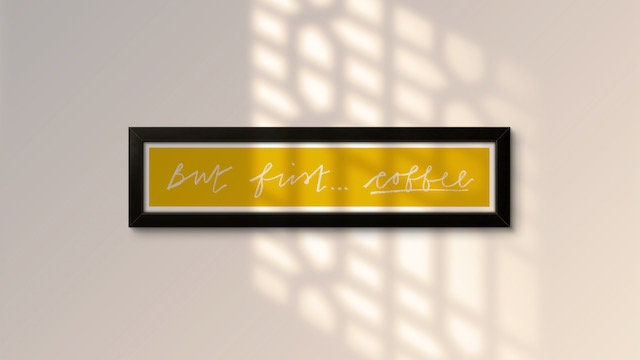 But First... Coffee Panoramic Art Print / 60 cm x 12 cm