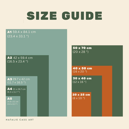 a poster showing the size of a building