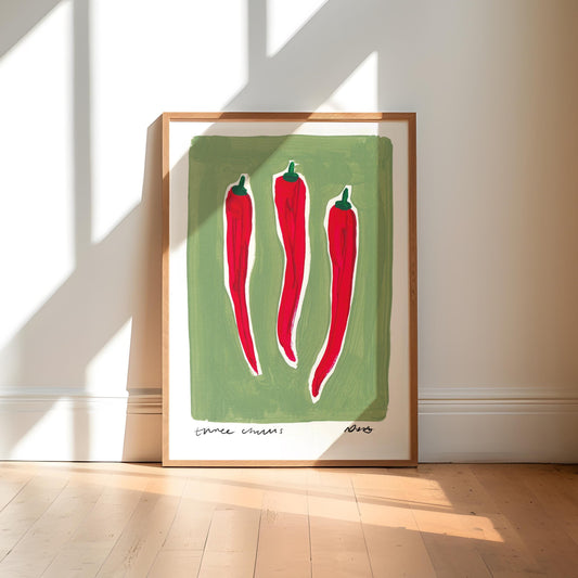 Chilli Painting Art Print