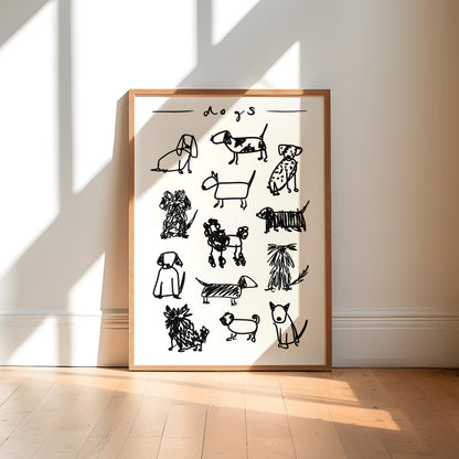 Dog Black and White Art Print
