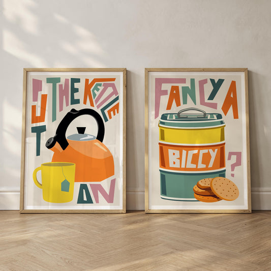 Tea and Biscuit Set of 2 Art Prints
