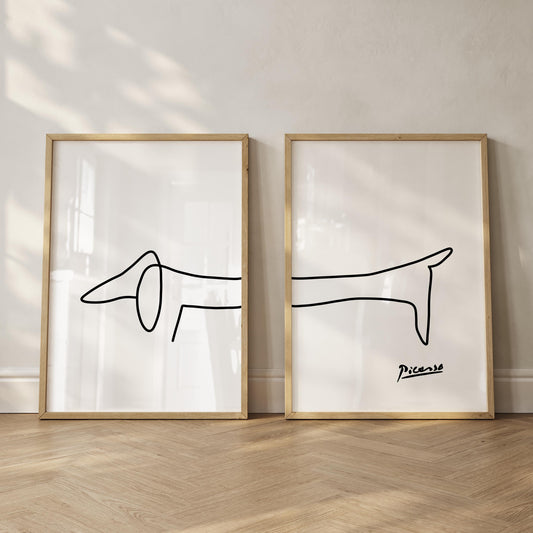 Sausage Dog Picasso Art Print Set of 2