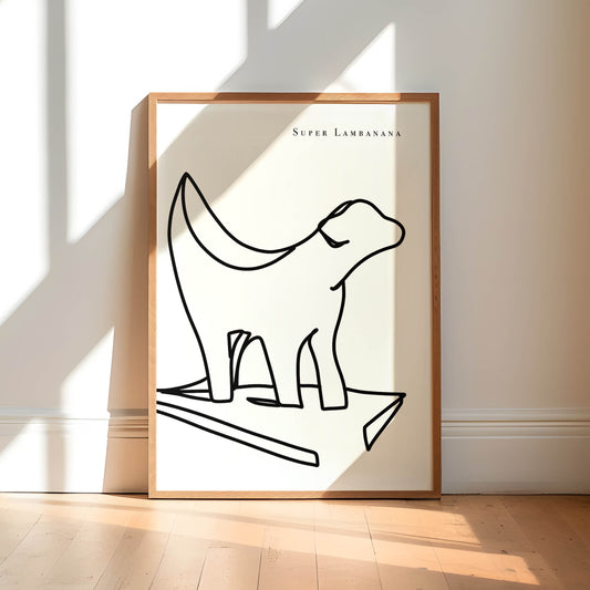 Lambanana Black and White Art Print