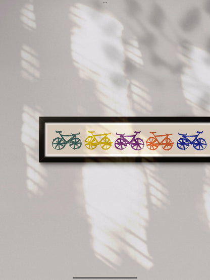 Bicycle Panoramic Art Print / Framed or Unframed /  60 cm x 12 cm