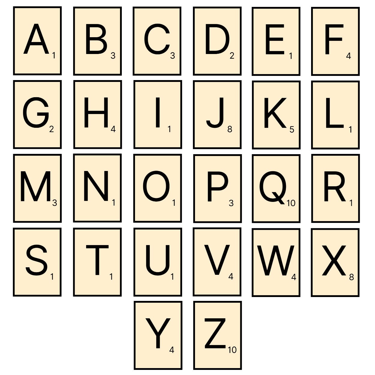 Scrabble Tile Art Print A5